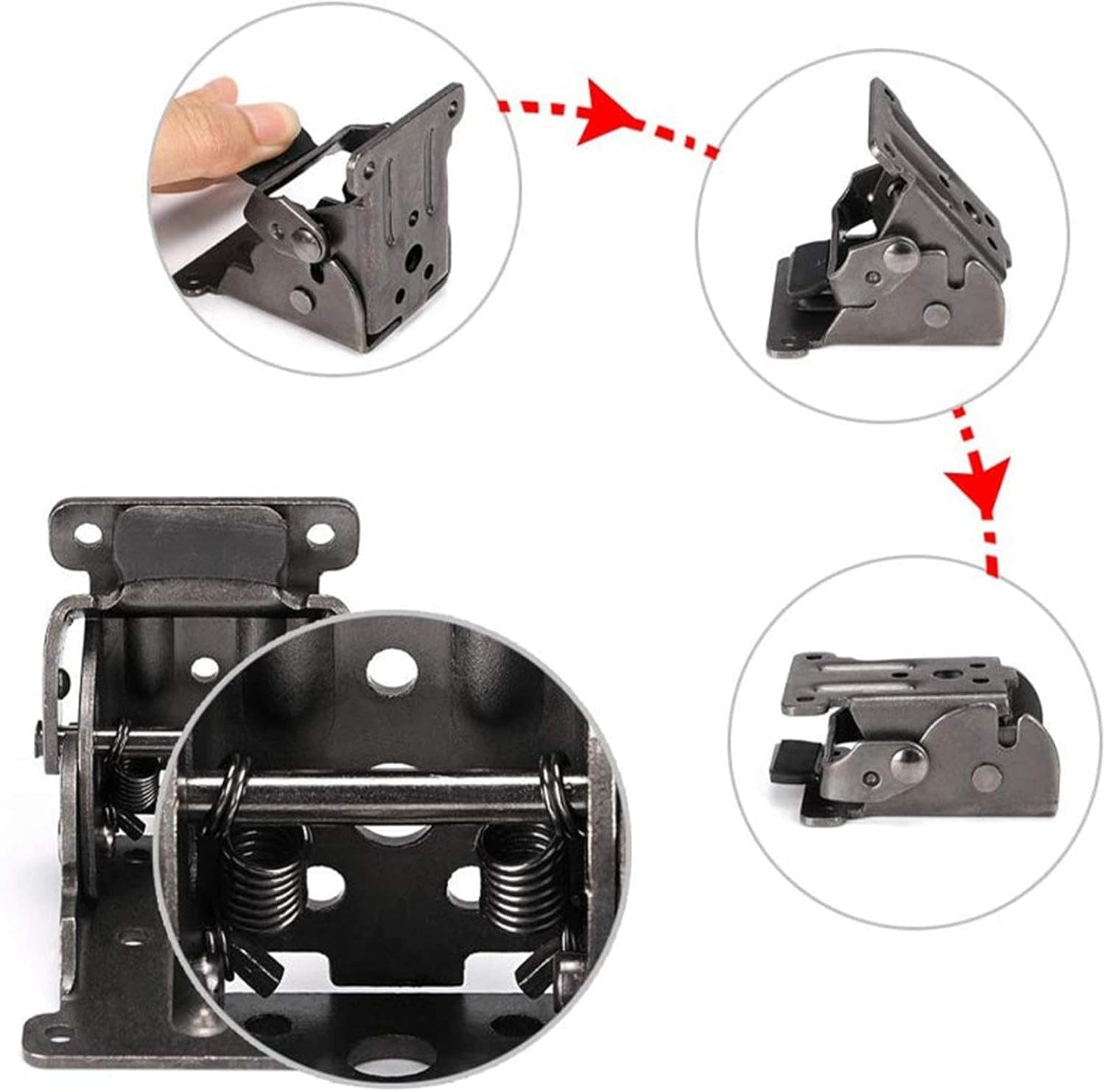 Space-Saving Steel Hinges | Foldable Bracket Set for Table & Cabinet (4 Pieces)