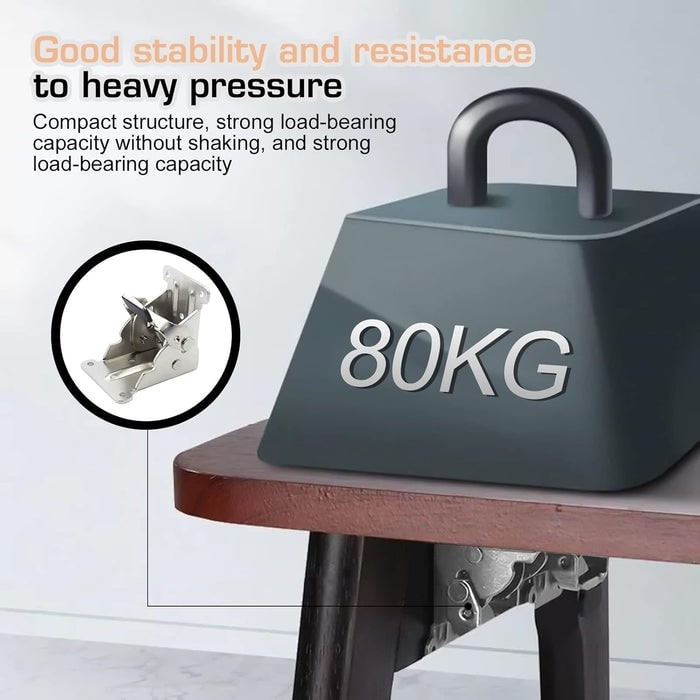 Space-Saving Steel Hinges | Foldable Bracket Set for Table & Cabinet (4 Pieces)