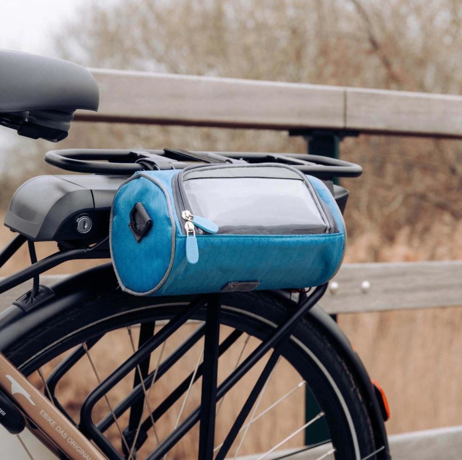 All-Weather Bicycle Handlebar Pouch with Touchscreen Access