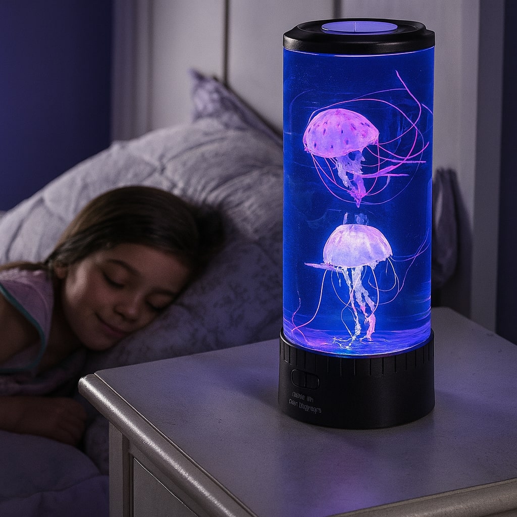 OceanGlow LED Night Lamp | Jellyfish Effect Table Light