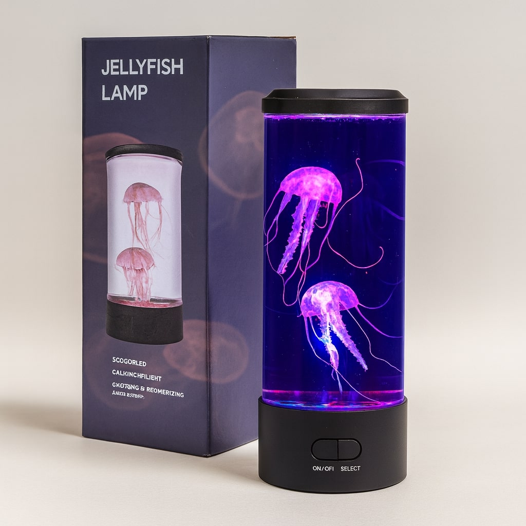 OceanGlow LED Night Lamp | Jellyfish Effect Table Light