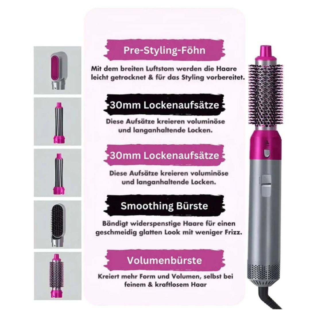 Ultimate 5-in-1 Hair Styling Tool | Curling, Straightening, and Blowing