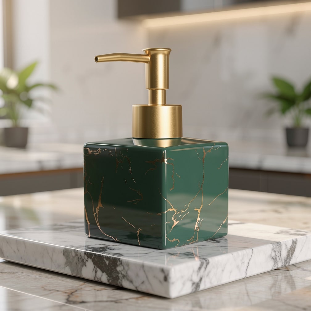 Elegant Marble Soap Dispenser for Kitchen and Bathroom