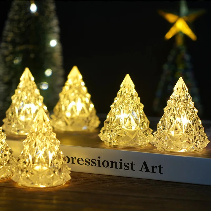 Illuminated Crystal Christmas Trees | Set of 5 Decorative Lights