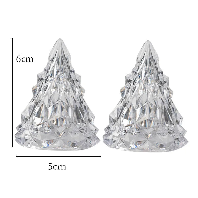 Illuminated Crystal Christmas Trees | Set of 5 Decorative Lights