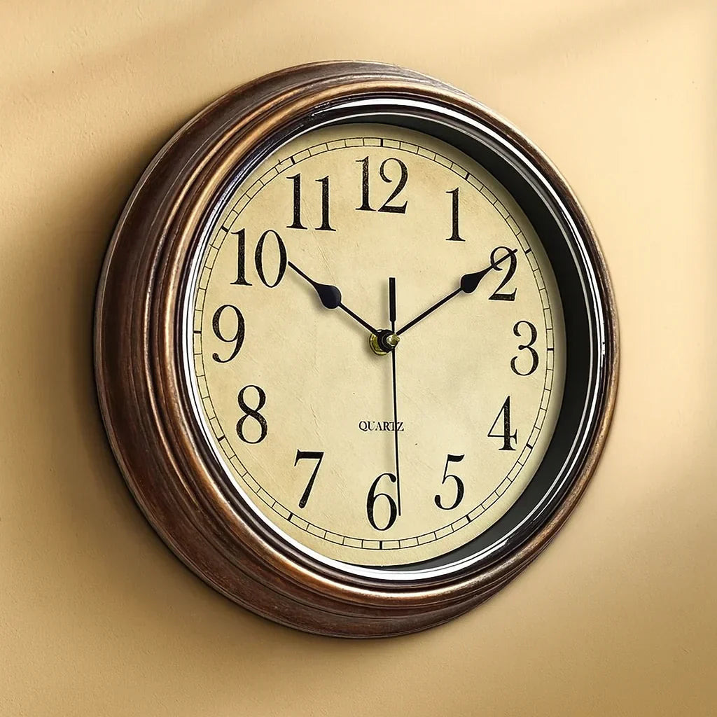 Elegant Wood Wall Clock with Whisper-Quiet Mechanism