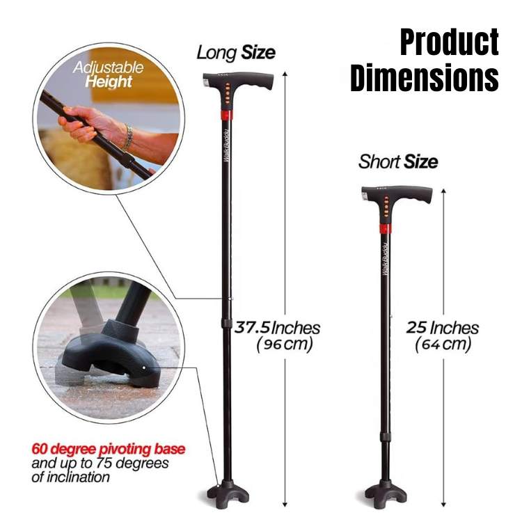 All-Terrain LED Walking Stick with Safety Features