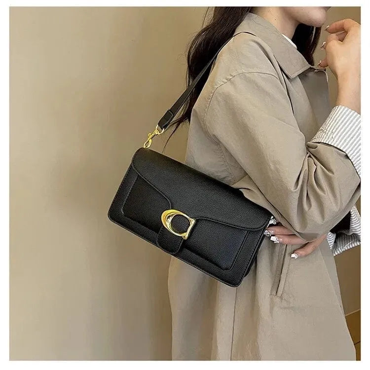 Sophisticated Vegan Leather Handbag with Versatile Strap