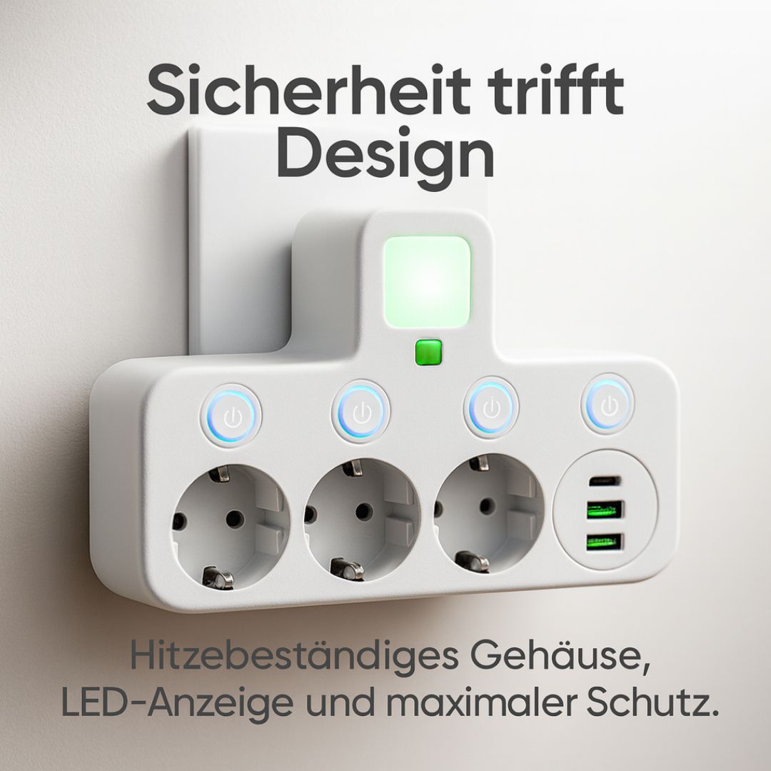 Smart Power Strip with USB Ports & Switch - Charge Multiple Devices