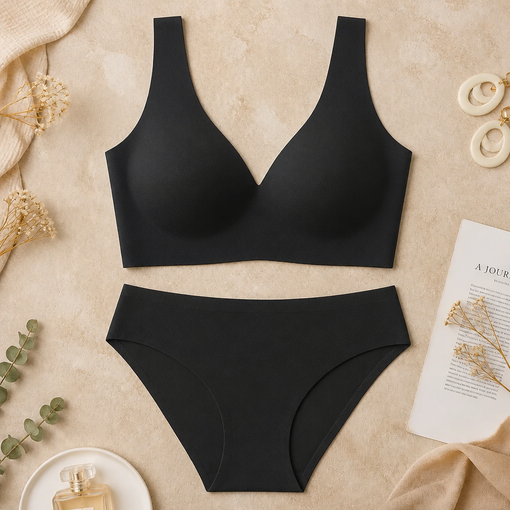 VeloraLift™ – Seamless Wire-Free Comfort Bra with Plunge V-Neck