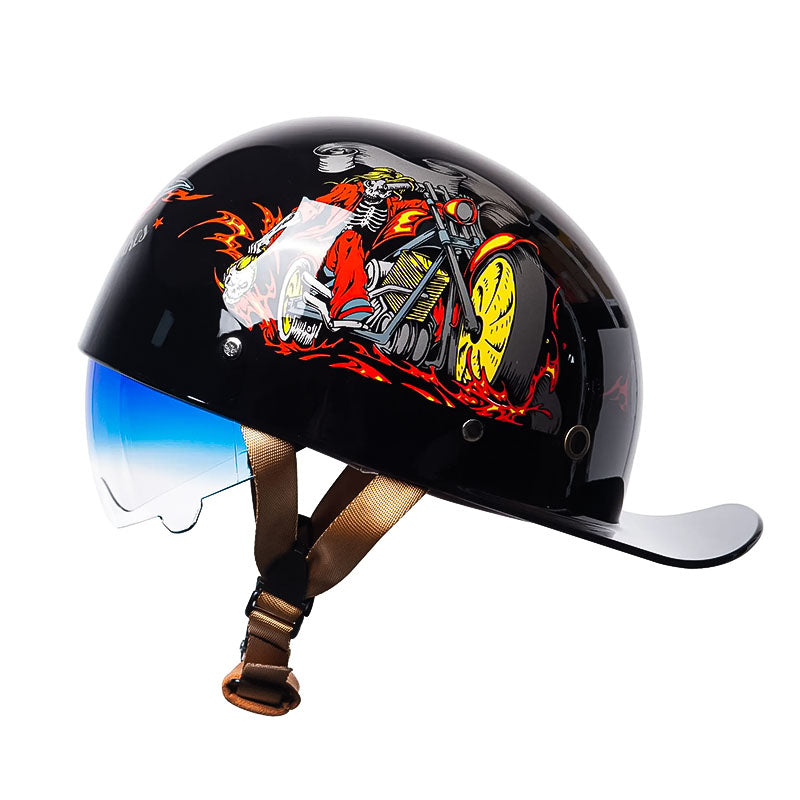 Stylish and Safe Motorcycle Cap Helmet for Riders
