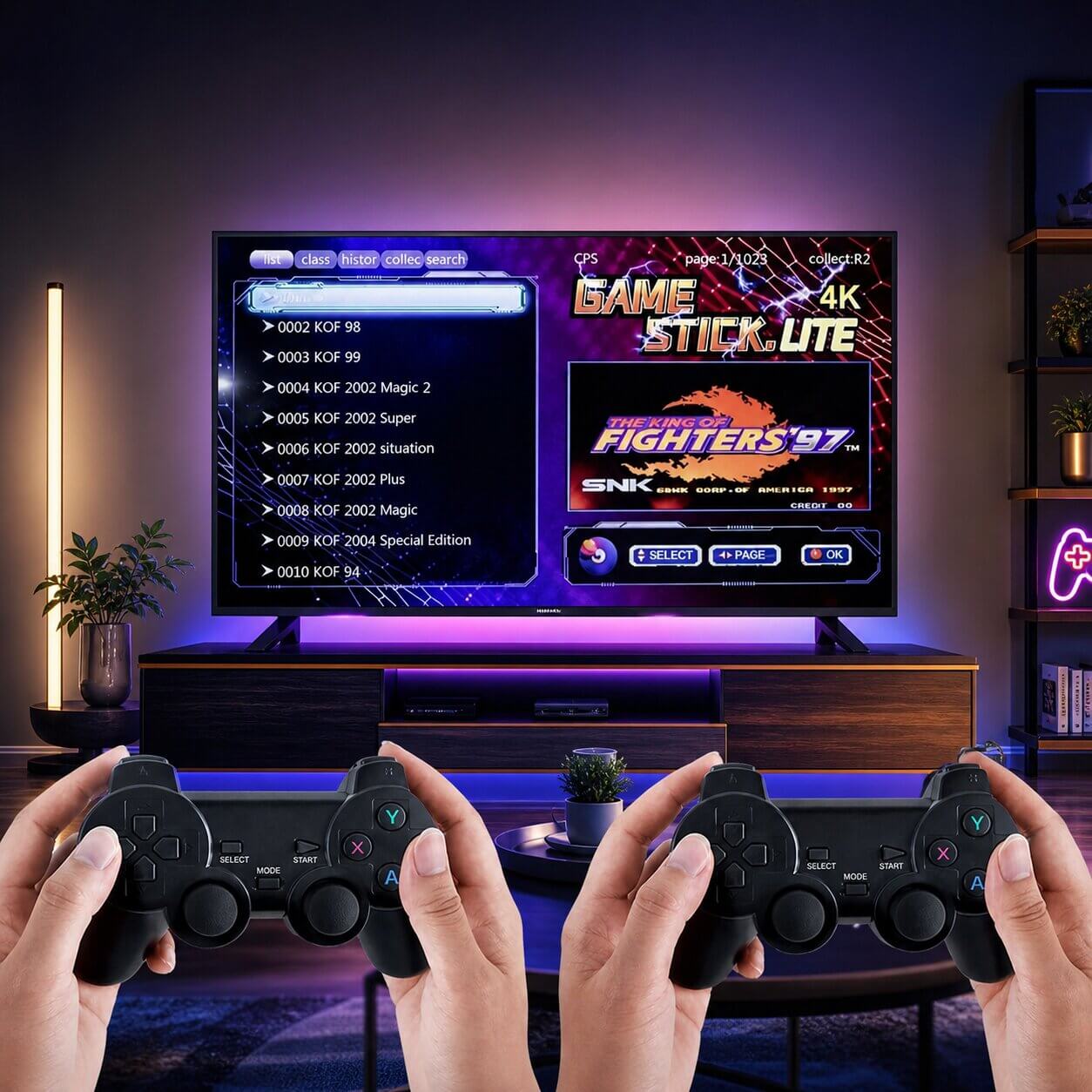 Classic Gaming Console with Dual Wireless Controllers | 4K Experience