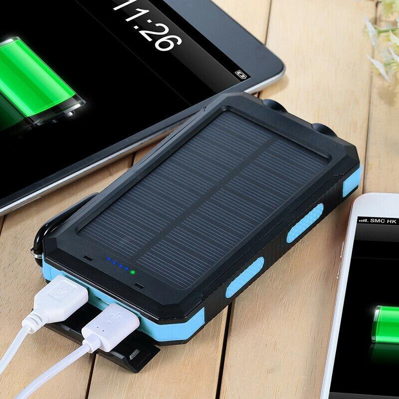 SolarFlex 20000mAh Waterproof Power Bank - Dual USB Charger