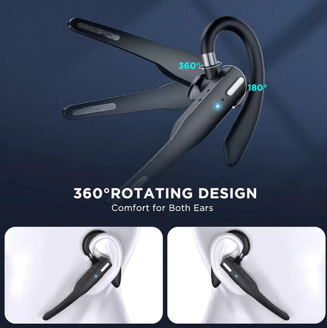 Wireless Bluetooth Headset with Dual Microphone & Noise Reduction