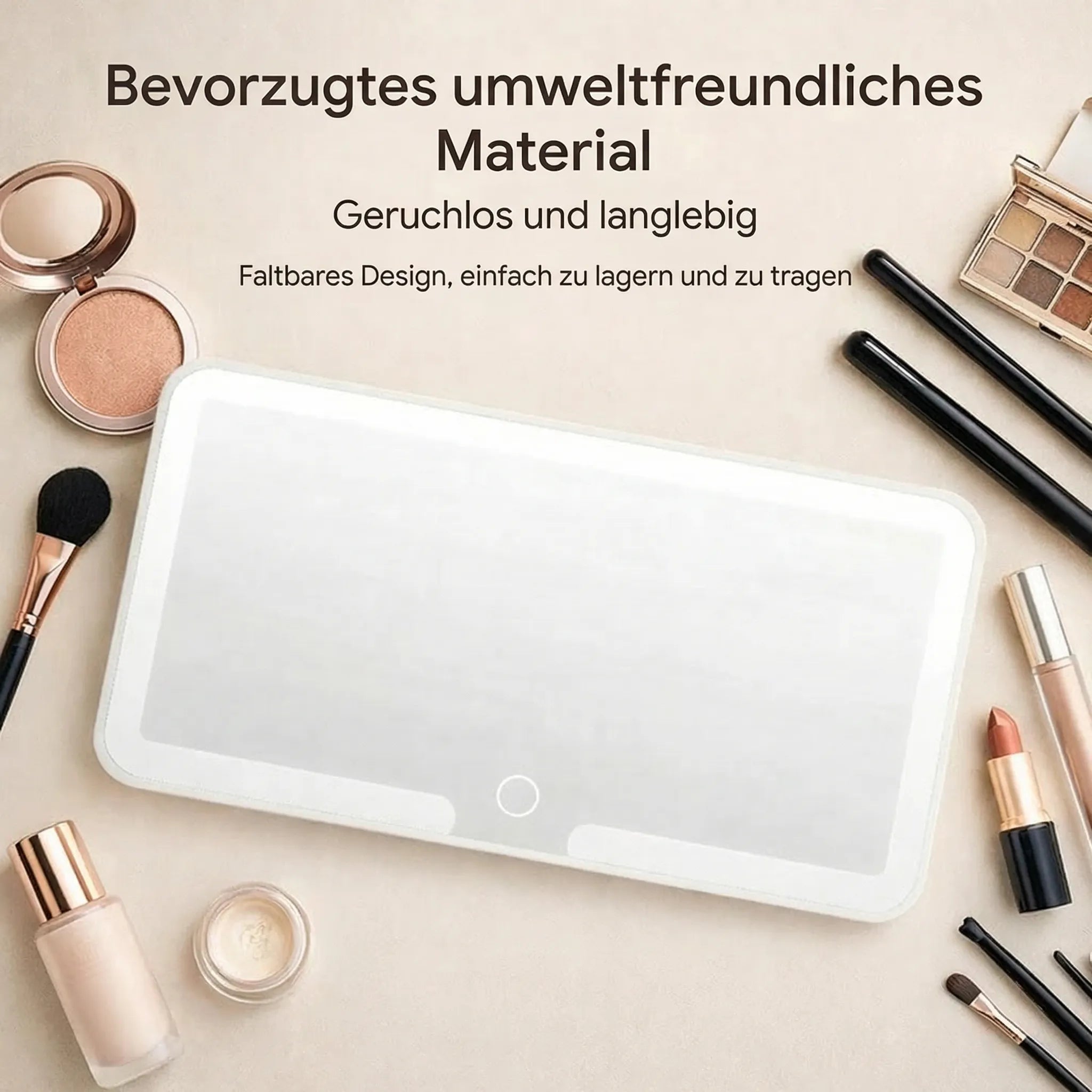 Illuminated Car Makeup Mirror | Travel-Friendly Beauty Reflector