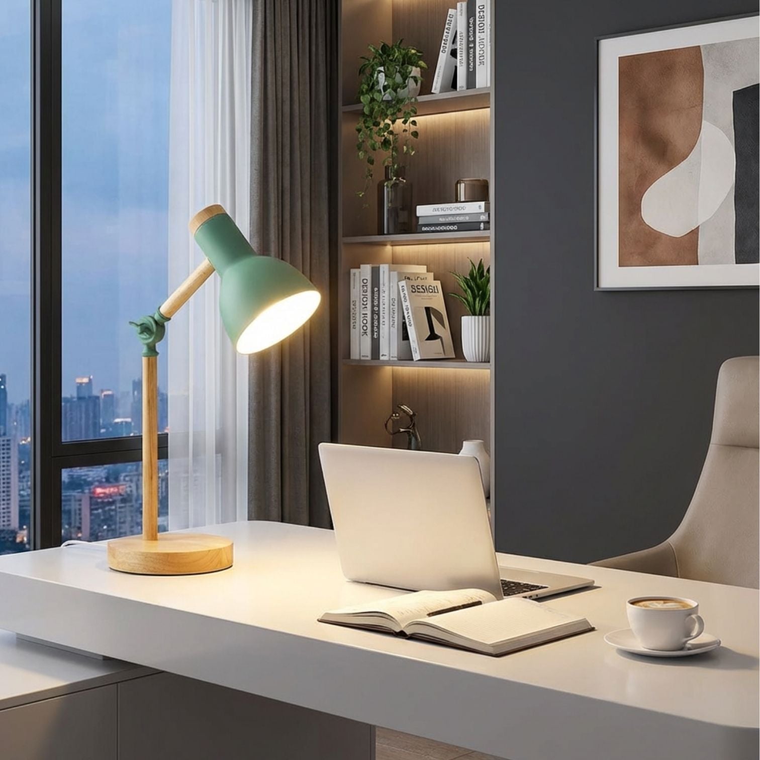 Wooden Desk Lamp | Adjustable Lighting for Any Space