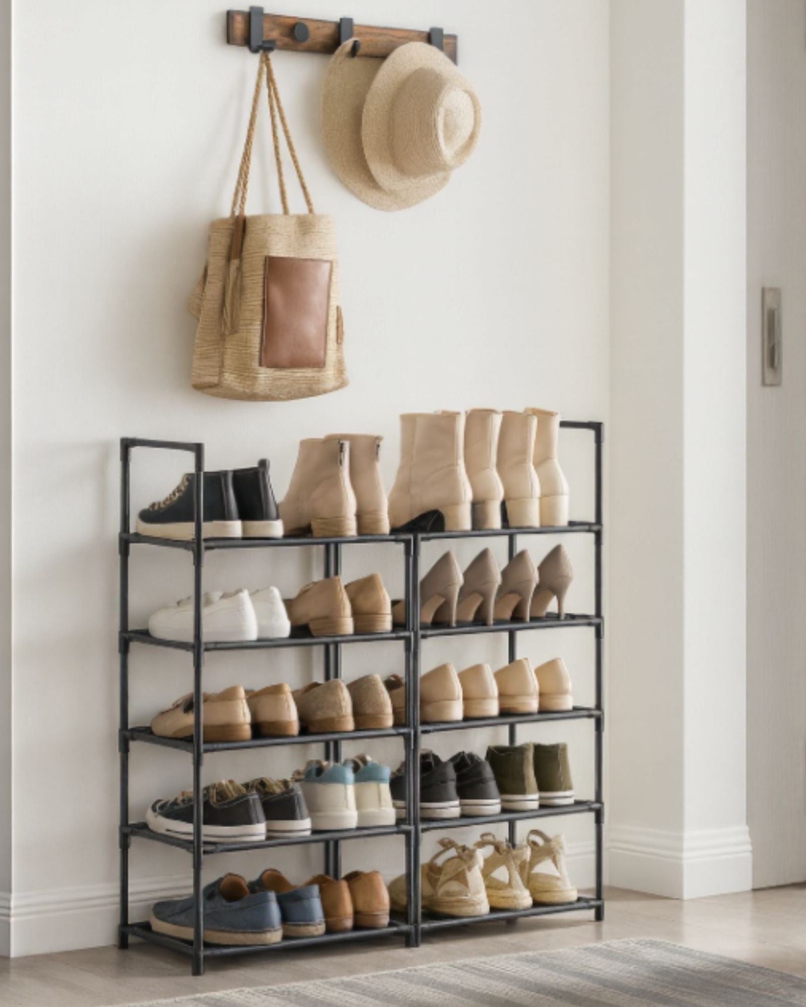 Slim Metal Shoe Rack | Space-Saving Storage Solution