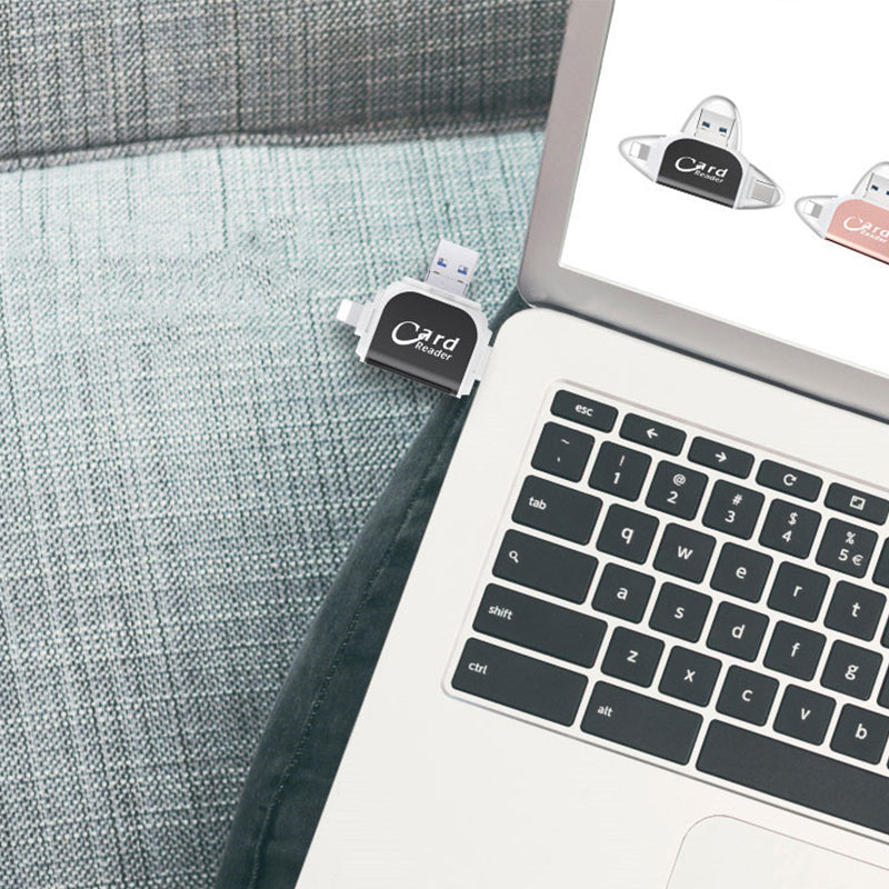 Universal SD Card Reader with USB A, USB C, Micro USB & Lightning