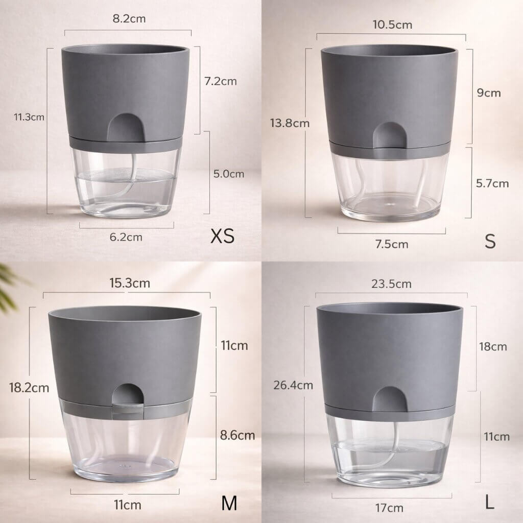 Self-Watering Plant Pot with Reservoir for Indoor & Outdoor Use