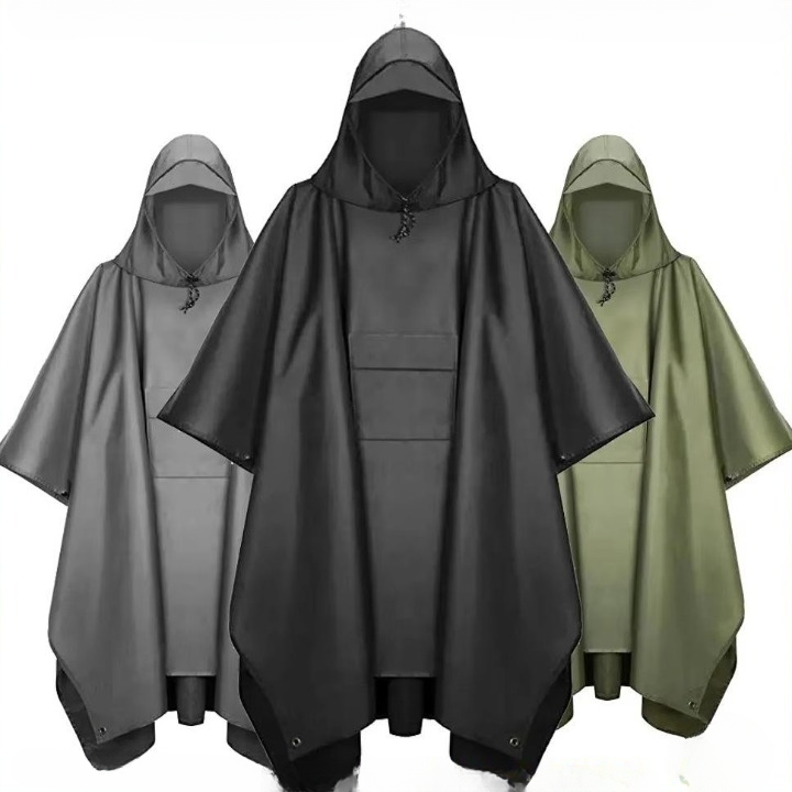 Multi-Functional Waterproof Hooded Poncho – Tarp and Sleeping Bag Protector