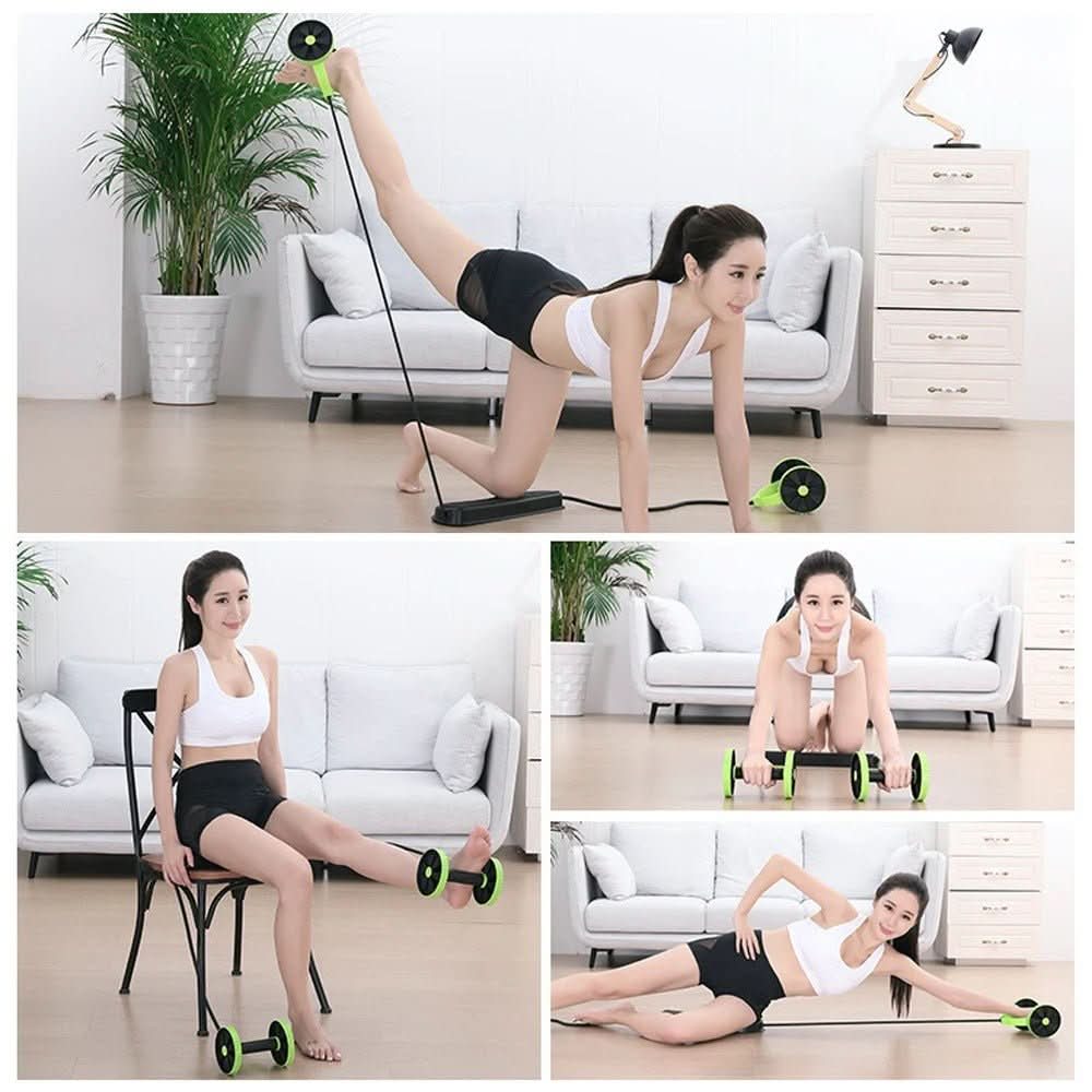 Compact Home Fitness System with Resistance Bands