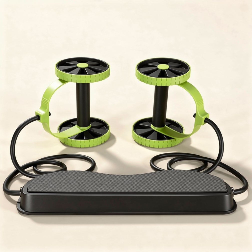 Compact Home Fitness System with Resistance Bands