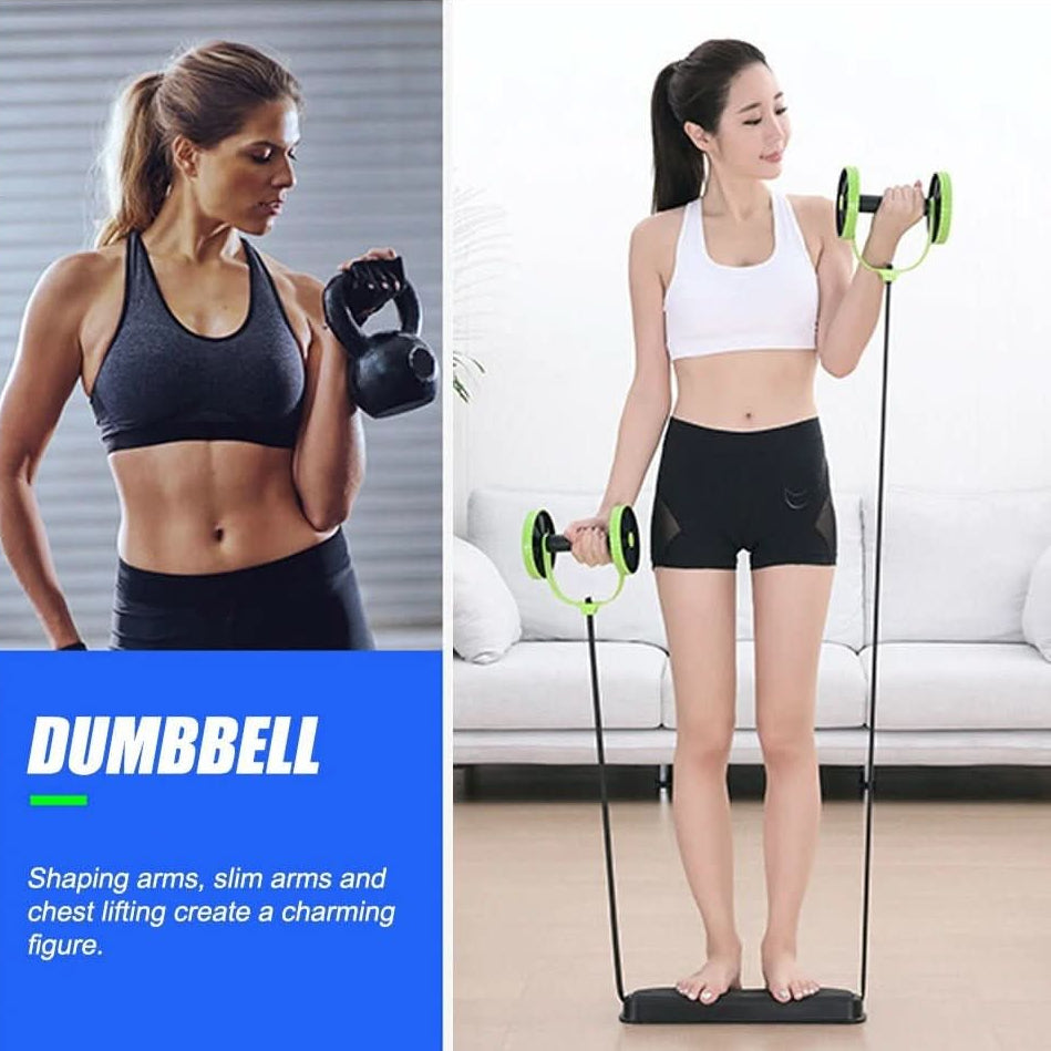 Compact Home Fitness System with Resistance Bands