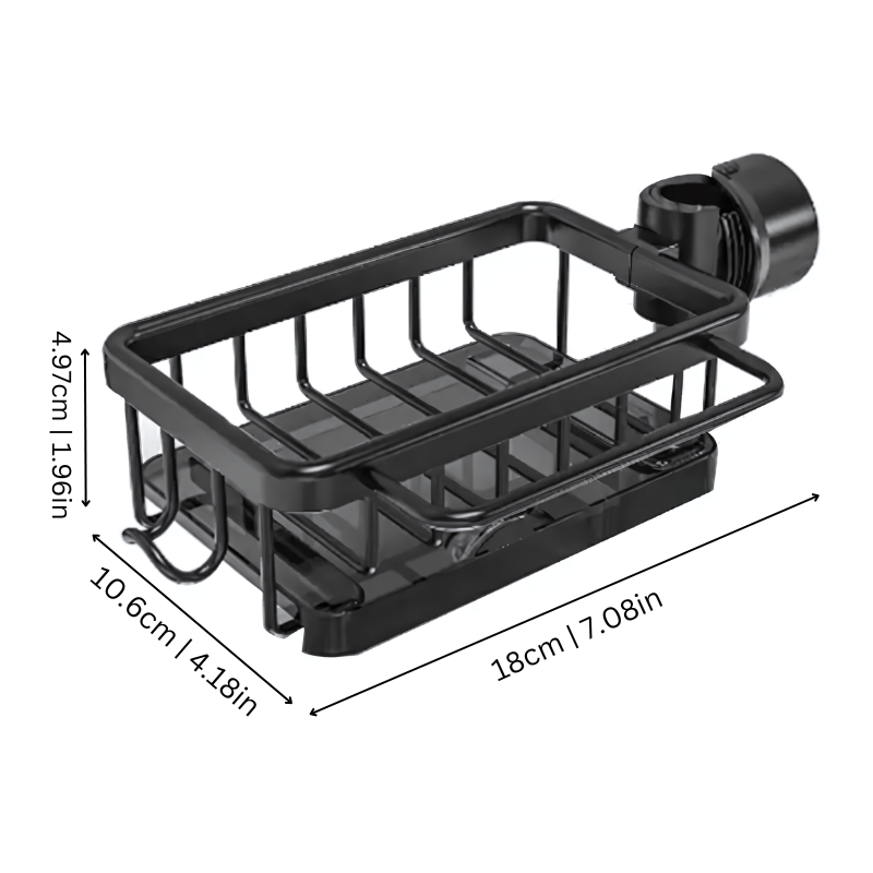 Smart Sink Organizer | Elegant Black & Silver Storage Solution