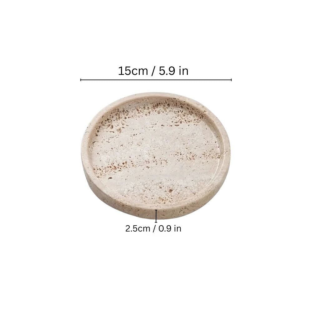 Elegant Round Natural Stone Tray for Stylish Decor