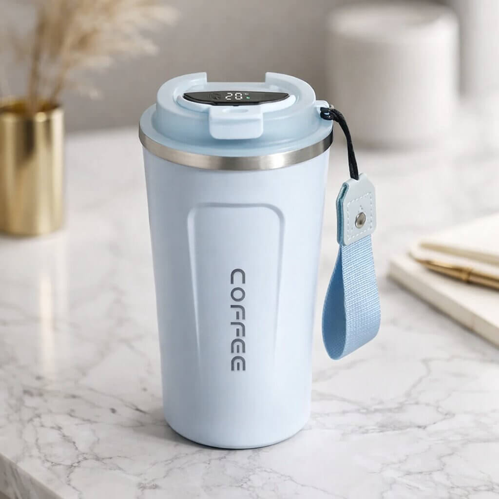 Smart Temperature Display Travel Mug | Steel Drinkware