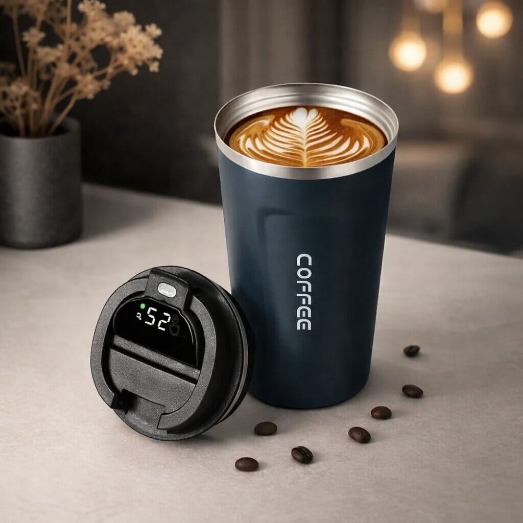 Smart Temperature Display Travel Mug | Steel Drinkware