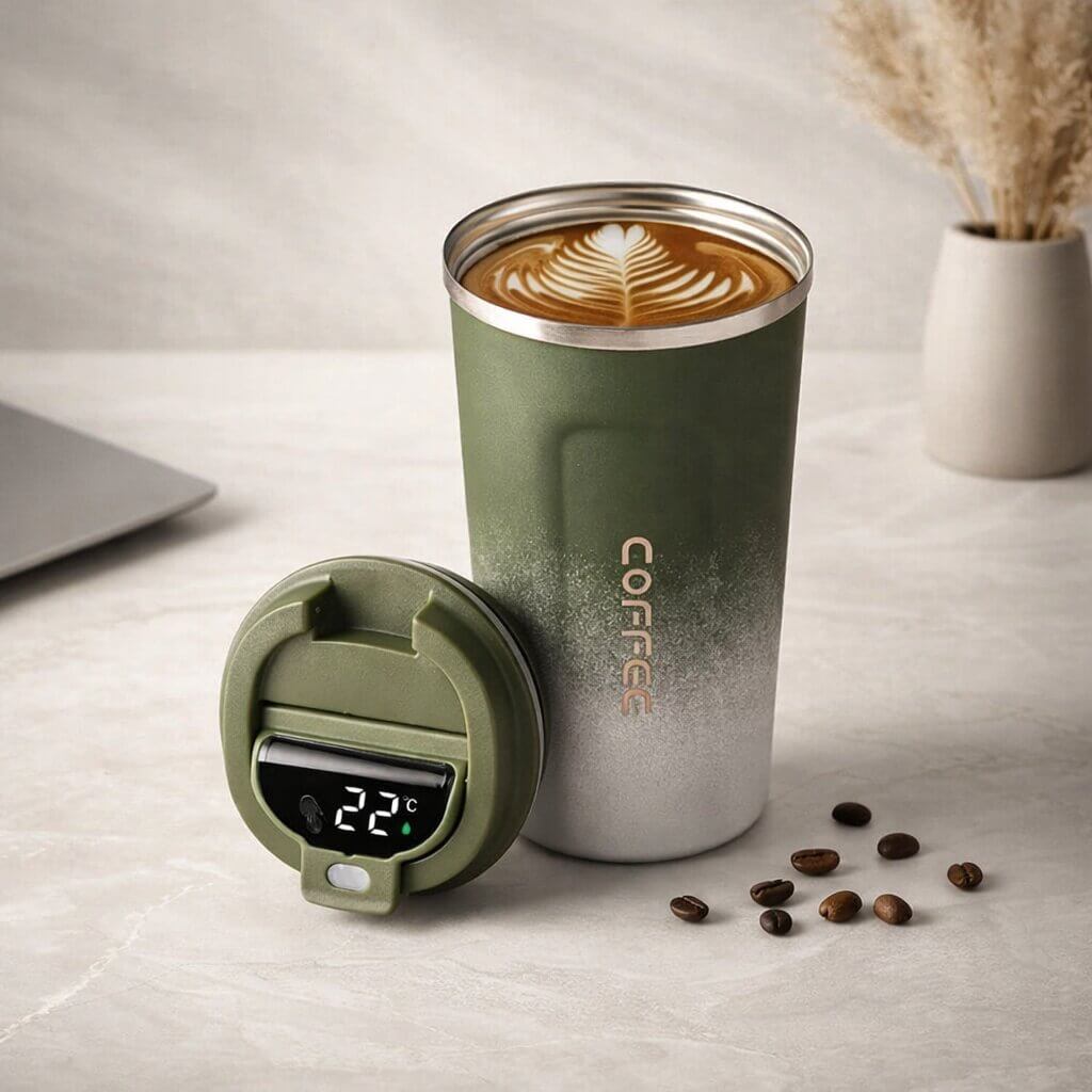 Smart Temperature Display Travel Mug | Steel Drinkware