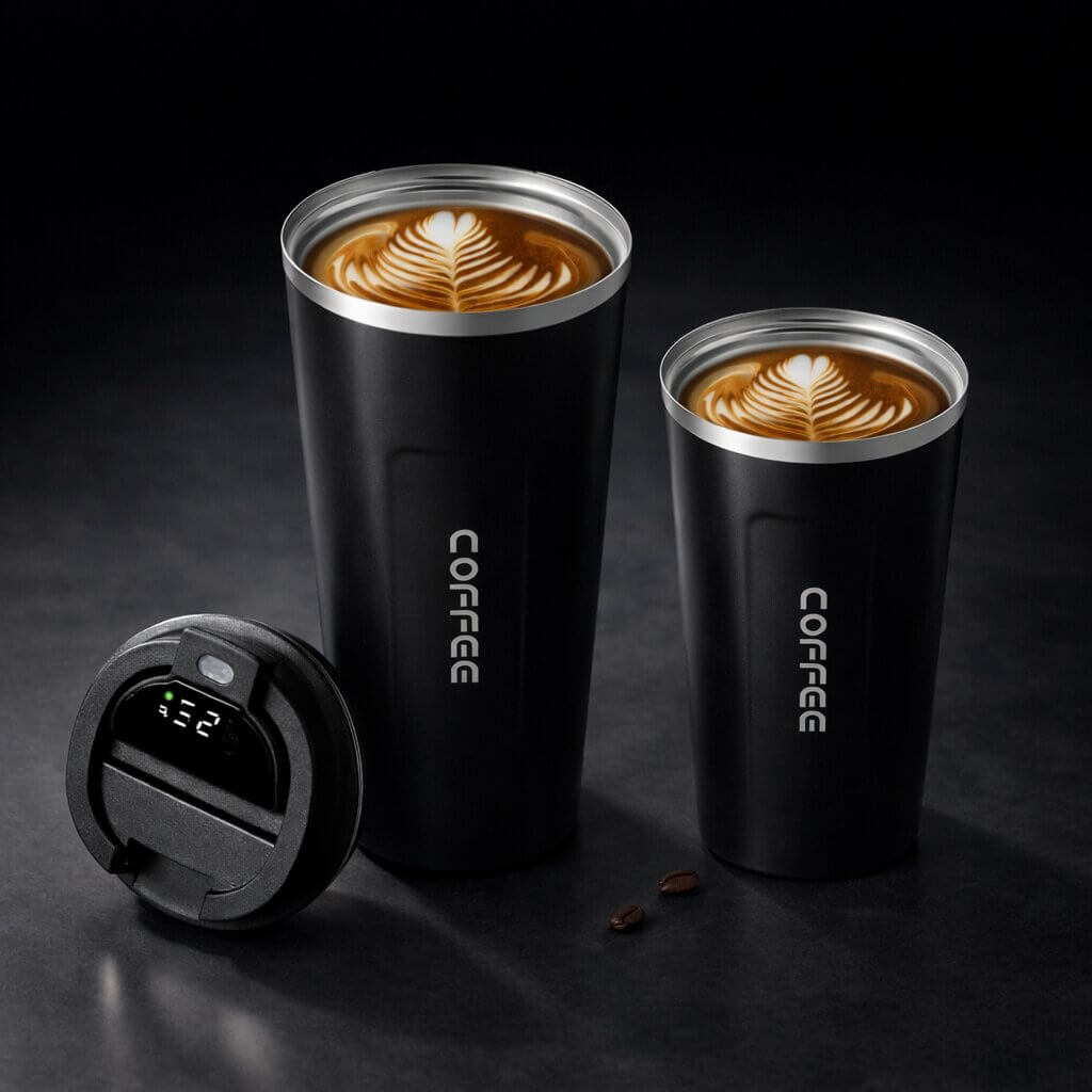 Smart Temperature Display Travel Mug | Steel Drinkware