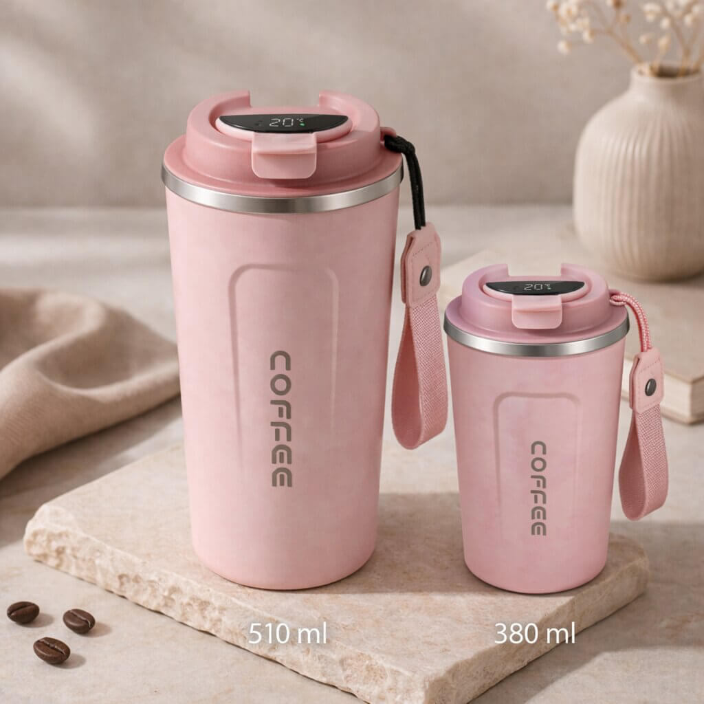 Smart Temperature Display Travel Mug | Steel Drinkware