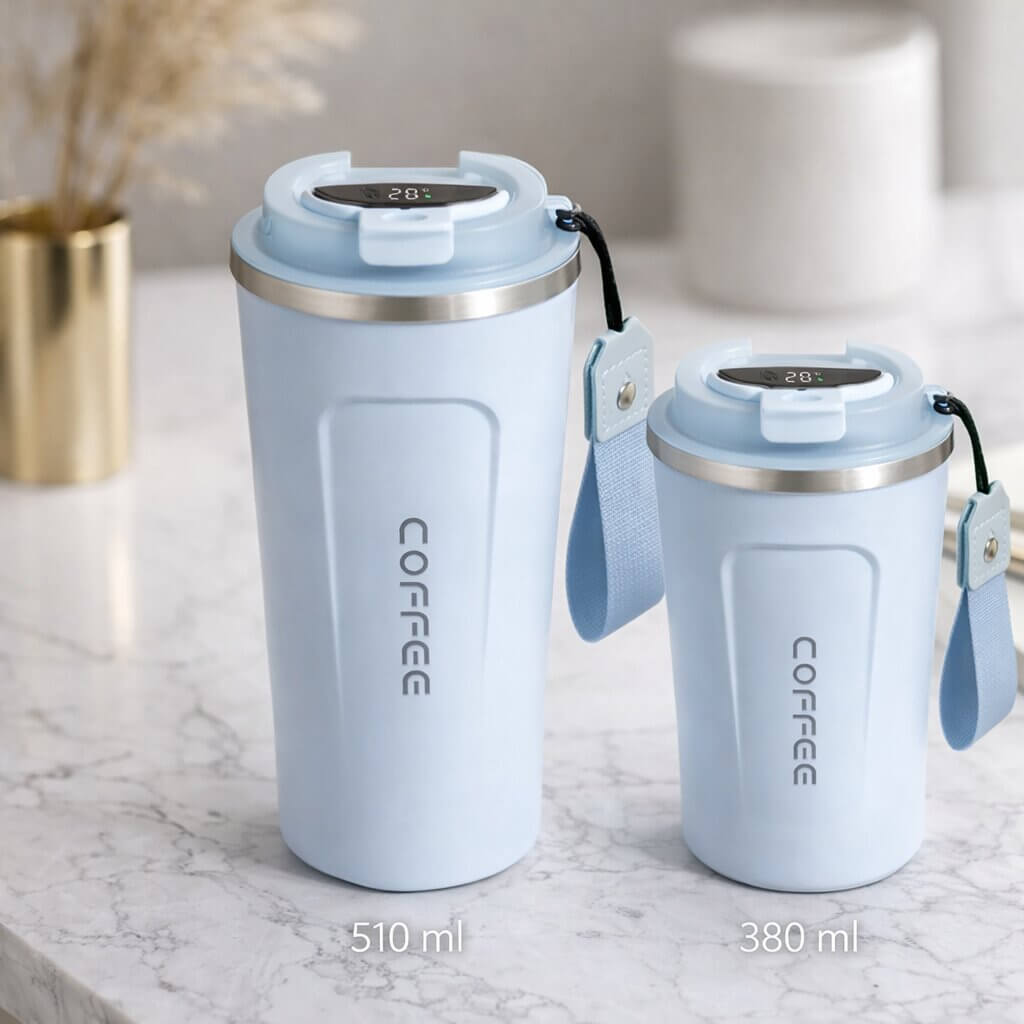 Smart Temperature Display Travel Mug | Steel Drinkware