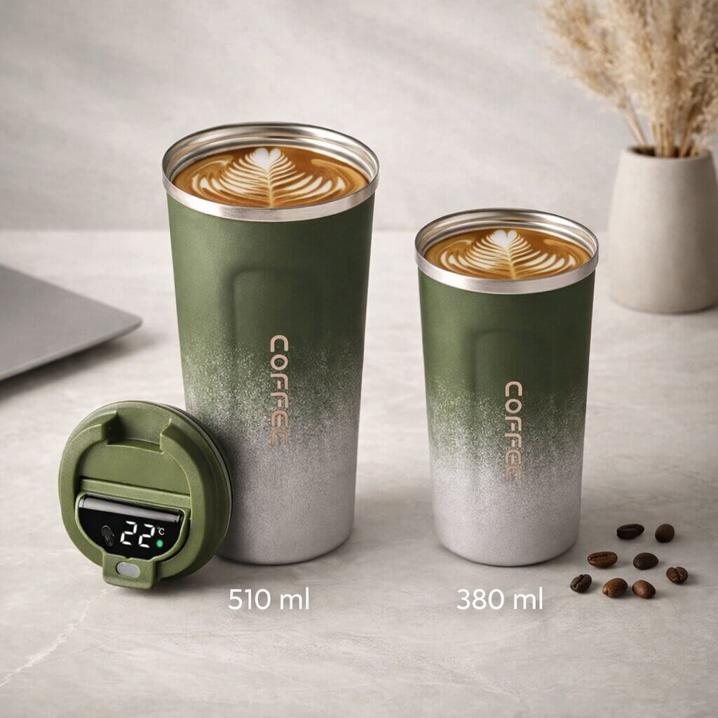 Smart Temperature Display Travel Mug | Steel Drinkware