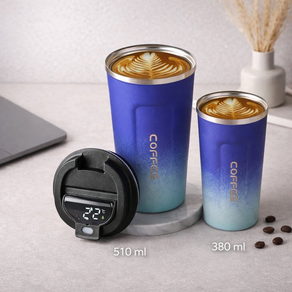 Smart Temperature Display Travel Mug | Steel Drinkware