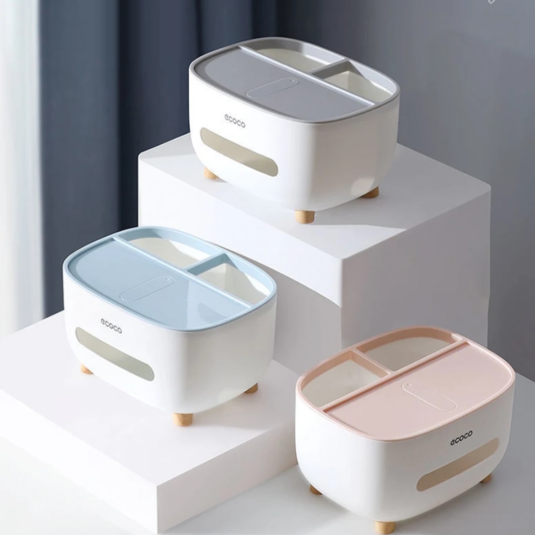 Compact Organizer with Tissue Holder & Smartphone Dock