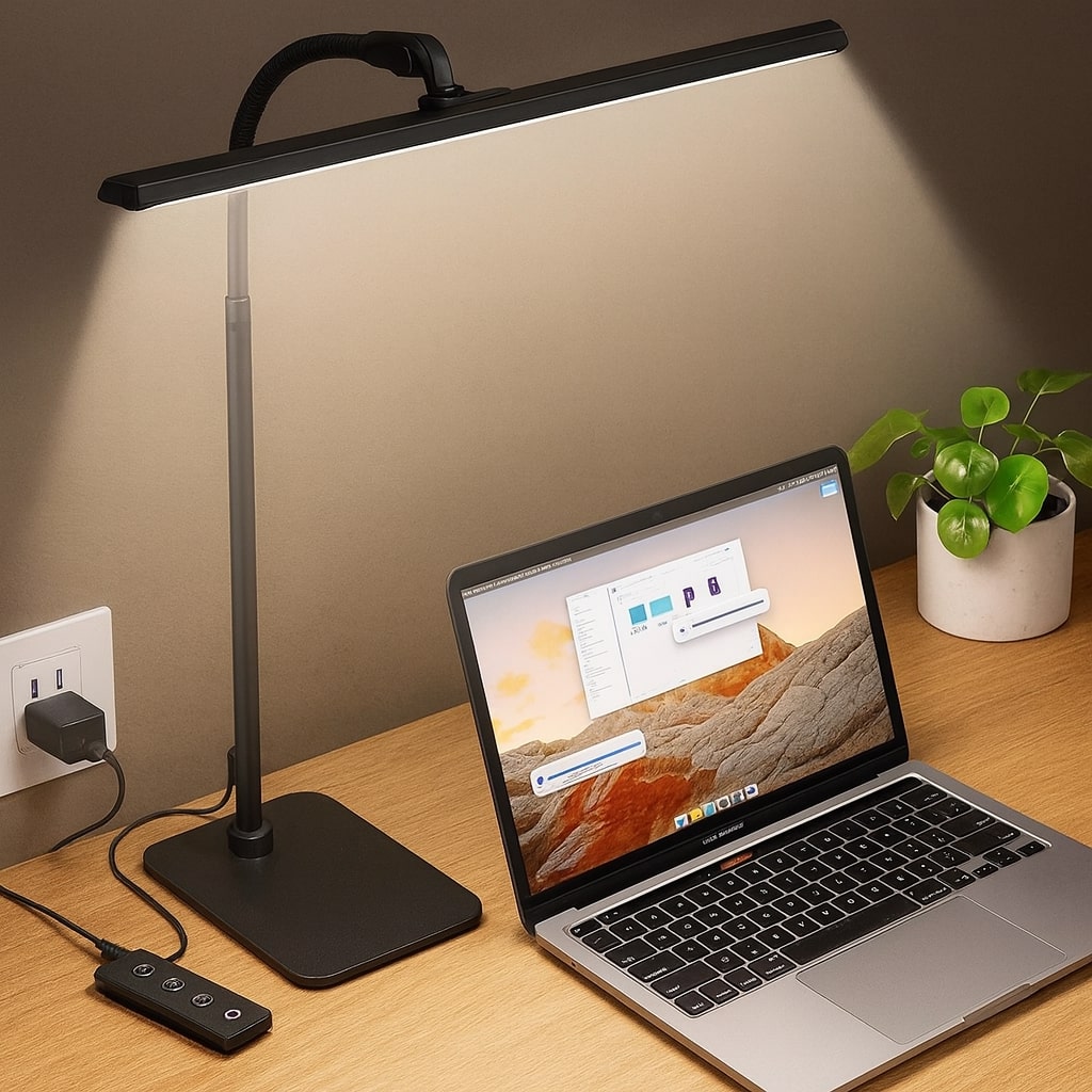 Versatile LED Desk Lamp with Adjustable Brightness