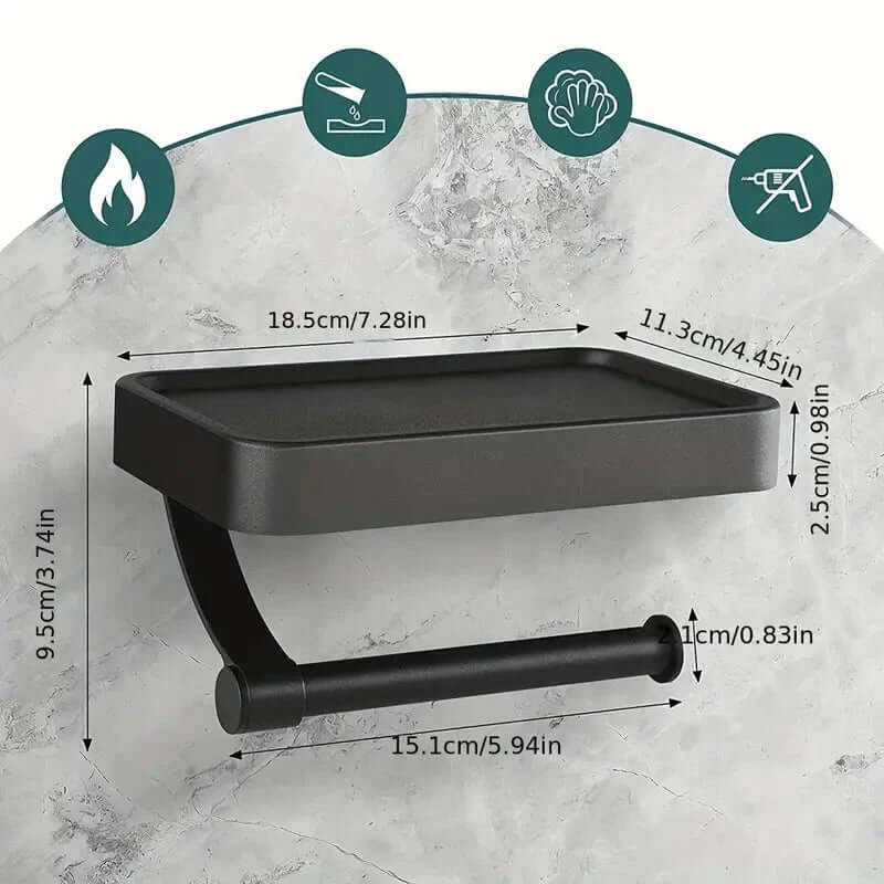 Stainless Steel Toilet Paper Holder with Storage Shelf