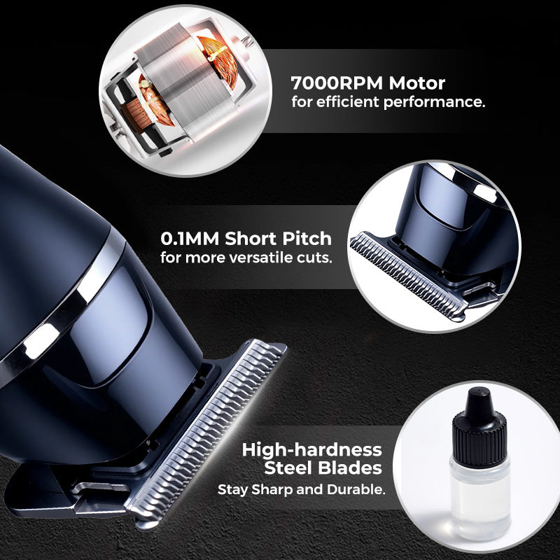 Precision Hair Clipper | Cordless Grooming Device with LED Display
