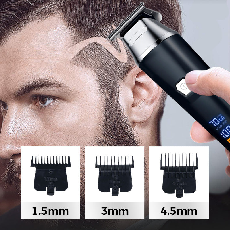 Precision Hair Clipper | Cordless Grooming Device with LED Display
