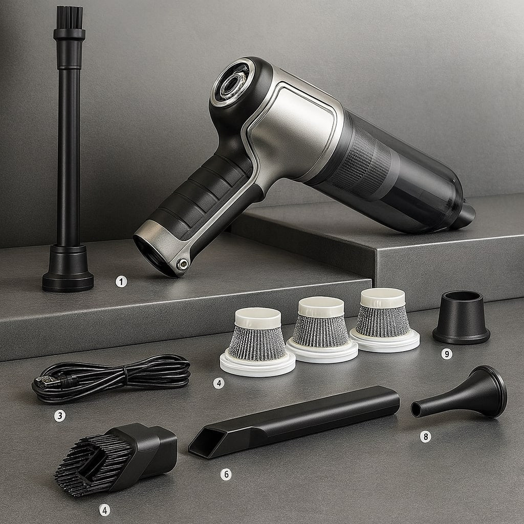 Compact Cordless Vacuum Cleaner for Home and Car