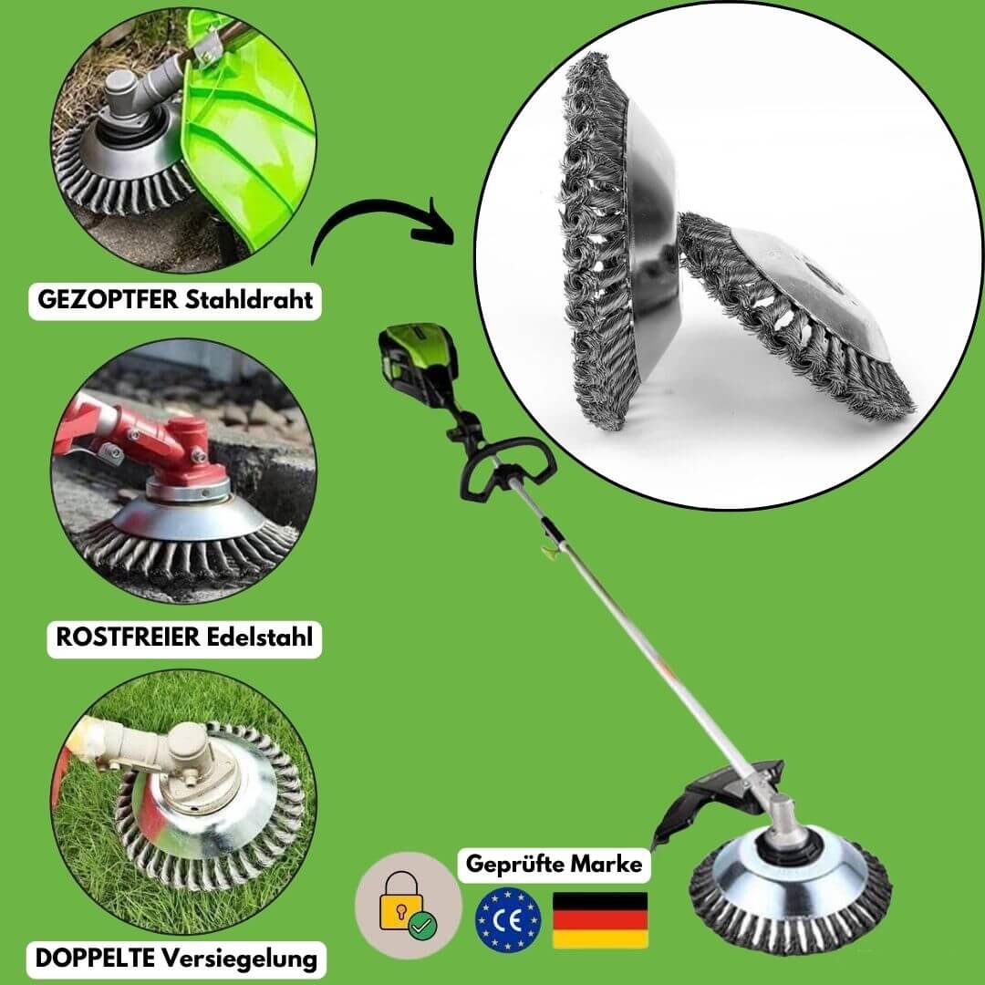 Weed Eliminator Brush for Trimmers | Effortless Garden Cleanup