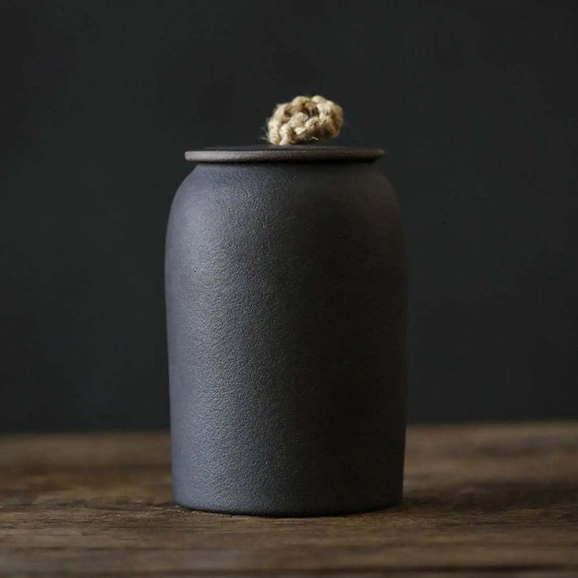 Stylish Ceramic Tea Storage Jar with Lid - Space-Saving Design