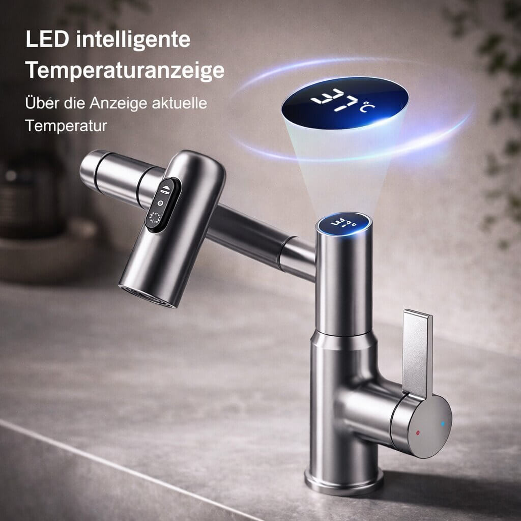Versatile Kitchen & Bathroom Faucet | Flexible Sink Mixer