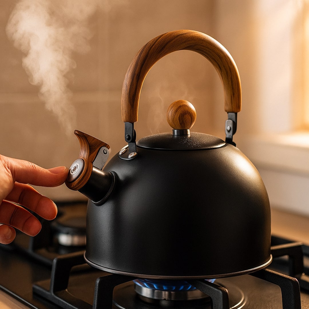 Elegant Stainless Steel Kettle for Induction and Stovetop Cooking