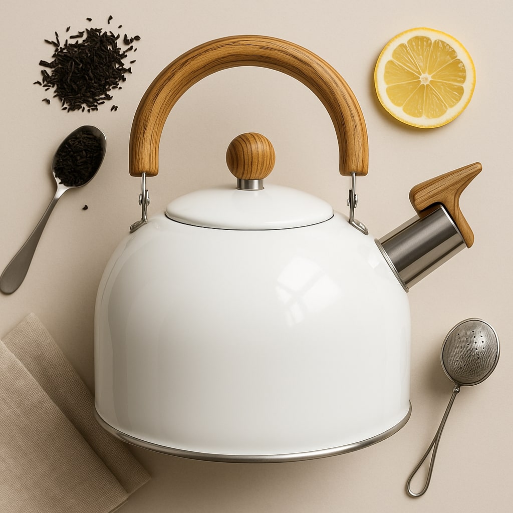 Elegant Stainless Steel Kettle for Induction and Stovetop Cooking