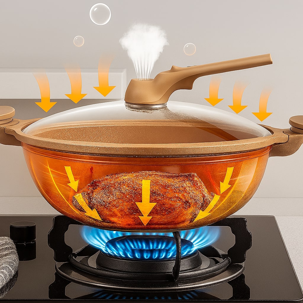 Induction-Compatible Non-Stick Wok for Effortless Cooking