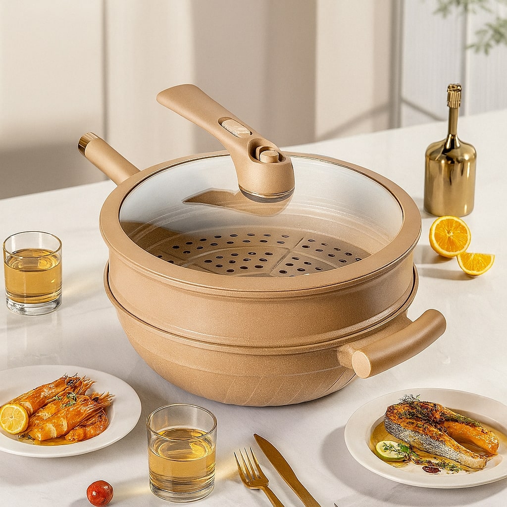 Induction-Compatible Non-Stick Wok for Effortless Cooking